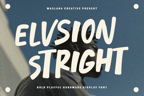 Elvsion Stright Bold Playful Handmade Display Font - Modern font