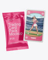 Glossy Trading Card Pack with Card Mockup