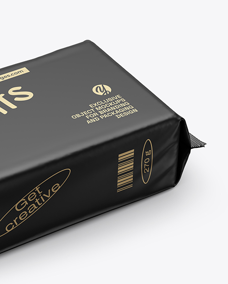 Matte Snack Pack Mockup - Half Side View