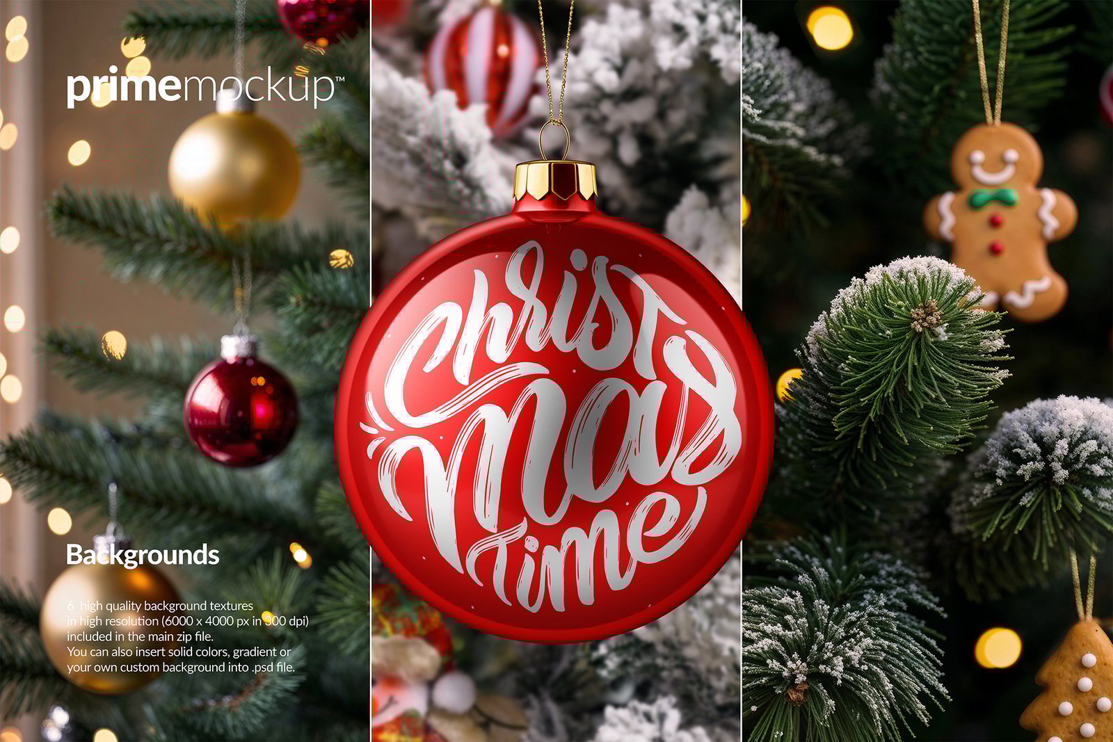 Christmas Ball Ornament Mockup Scene