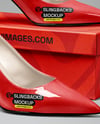 Pair of Glossy Slingbacks on Shoe Box Mockup