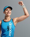 Woman Wearing Tennis Uniform Mockup