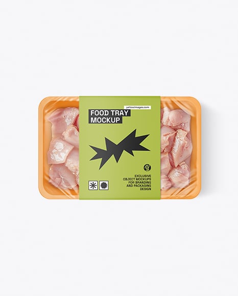 Plastic Tray With Meat Azu Mockup - Chicken packaging mockup