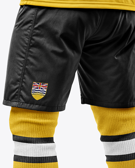Man Wearing Full Ice Hockey Kit Mockup - Back view