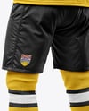 Man Wearing Full Ice Hockey Kit Mockup - Back view