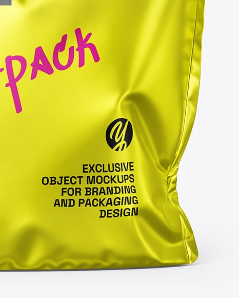 Matte Metallic Stand-Up Pouch Mockup