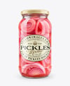 Clear Glass Jar with Red Pickled Onions Mockup