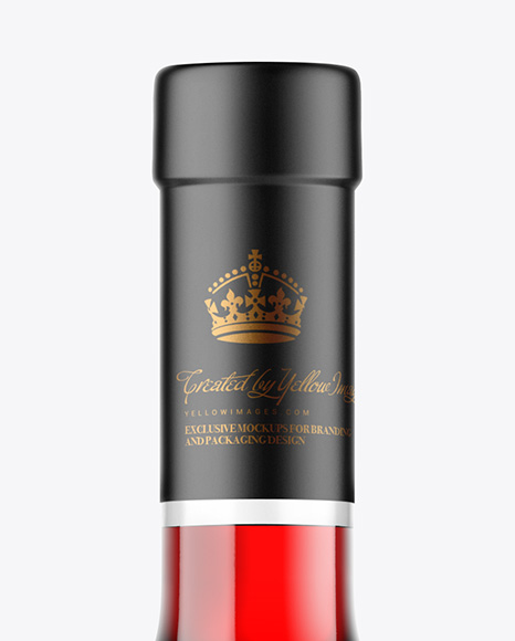 Clear Glass Red Wine Bottle Mockup