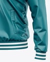 Satin Varsity Zip-Up Jacket Mockup