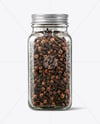 Square Glass Jar with Whole Cloves Mockup