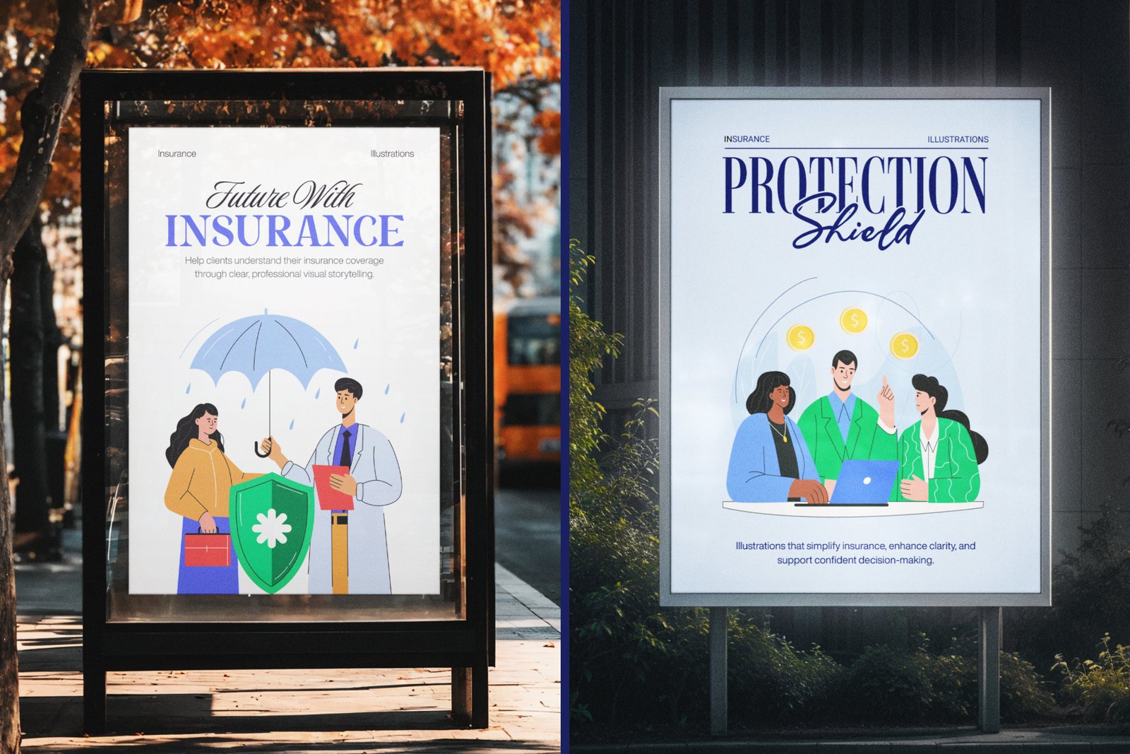 Insurance Illustration Art Set