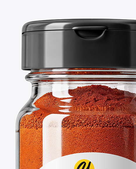 Spice Glass Jar with Sweet Paprika Mockup