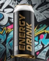 16oz Aluminium Can with Matte Finish on the Block Mockup