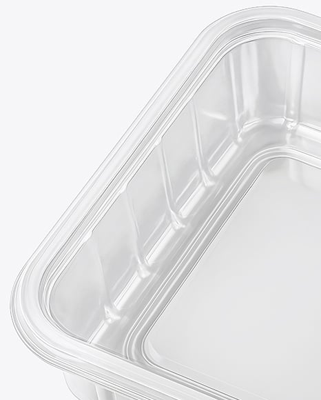 Empty Clear Plastic Food Container Mockup