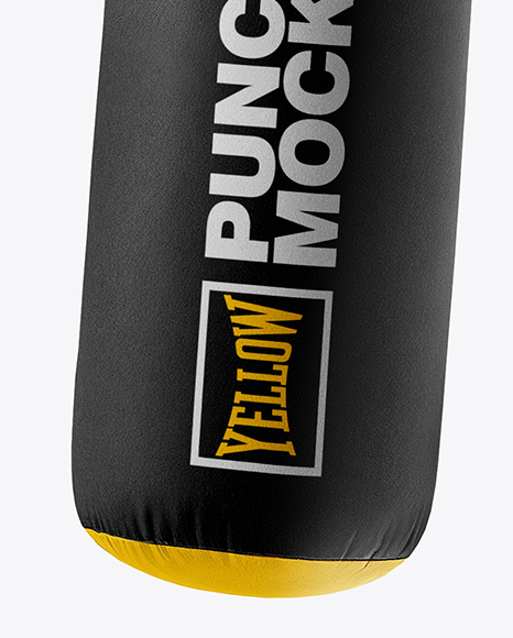 Man Wearing Boxing Sleeveless Hoodie and Shorts with Punching Bag Mockup