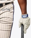 Black Man Wearing a Full Baseball Kit with Bat Mockup