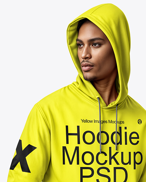 Black Man Wearing a Hoodie and Pants Mockup