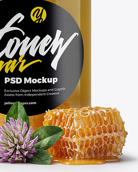Glass Jar with Raw Clover Honey Mockup