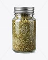 Glass Spice Jar with Oregano Mockup