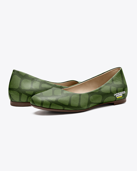 Pair of Leather Ballet Flats Mockup - T shirt mockup flat lay