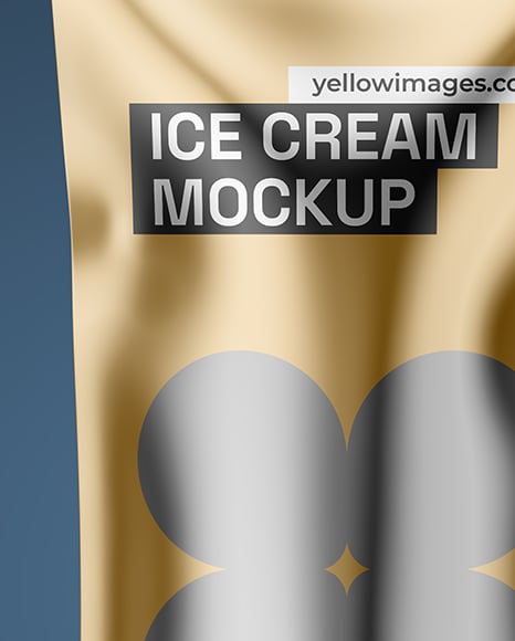 Glossy Metallic Ice Cream Package Mockup