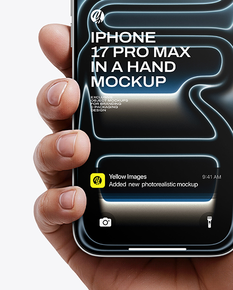 iPhone 17 Pro Max Silver in a Hand Mockup