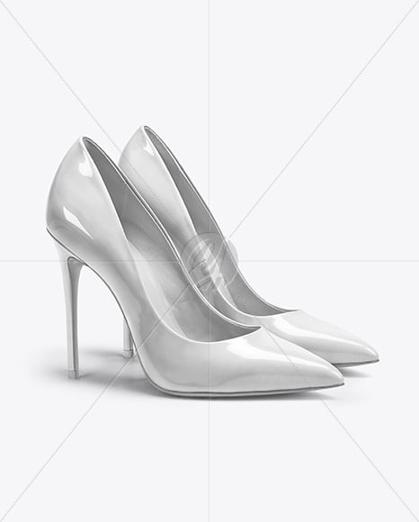 Pair of Glossy Stilettos Mockup