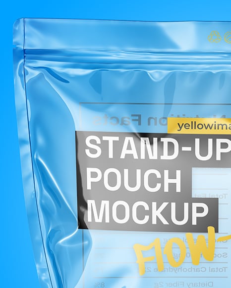 Clear Plastic Stand-Up Pouch Mockup