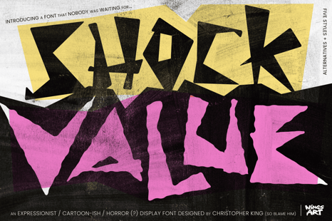 Shock Value - An Expressionist, Cartoon-ish, Horror Display Font. - Fonts