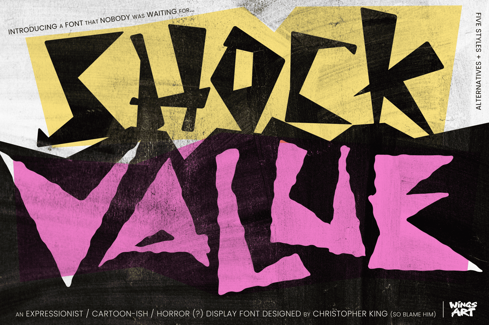 Shock Value - An Expressionist, Cartoon-ish, Horror Display Font.