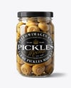 Glass Jar with Champignons Mockup