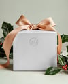 X-mas Gift Box with Bow and Holy Leaf Mockup