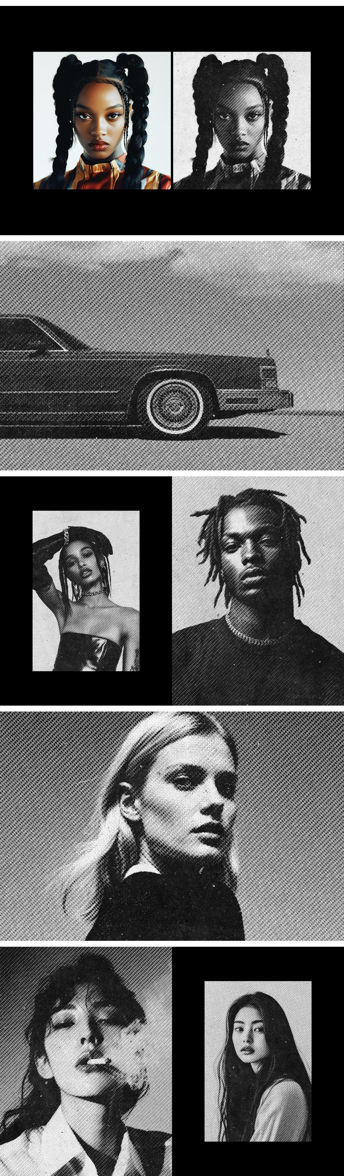Halftone Print Style Photo Effect
