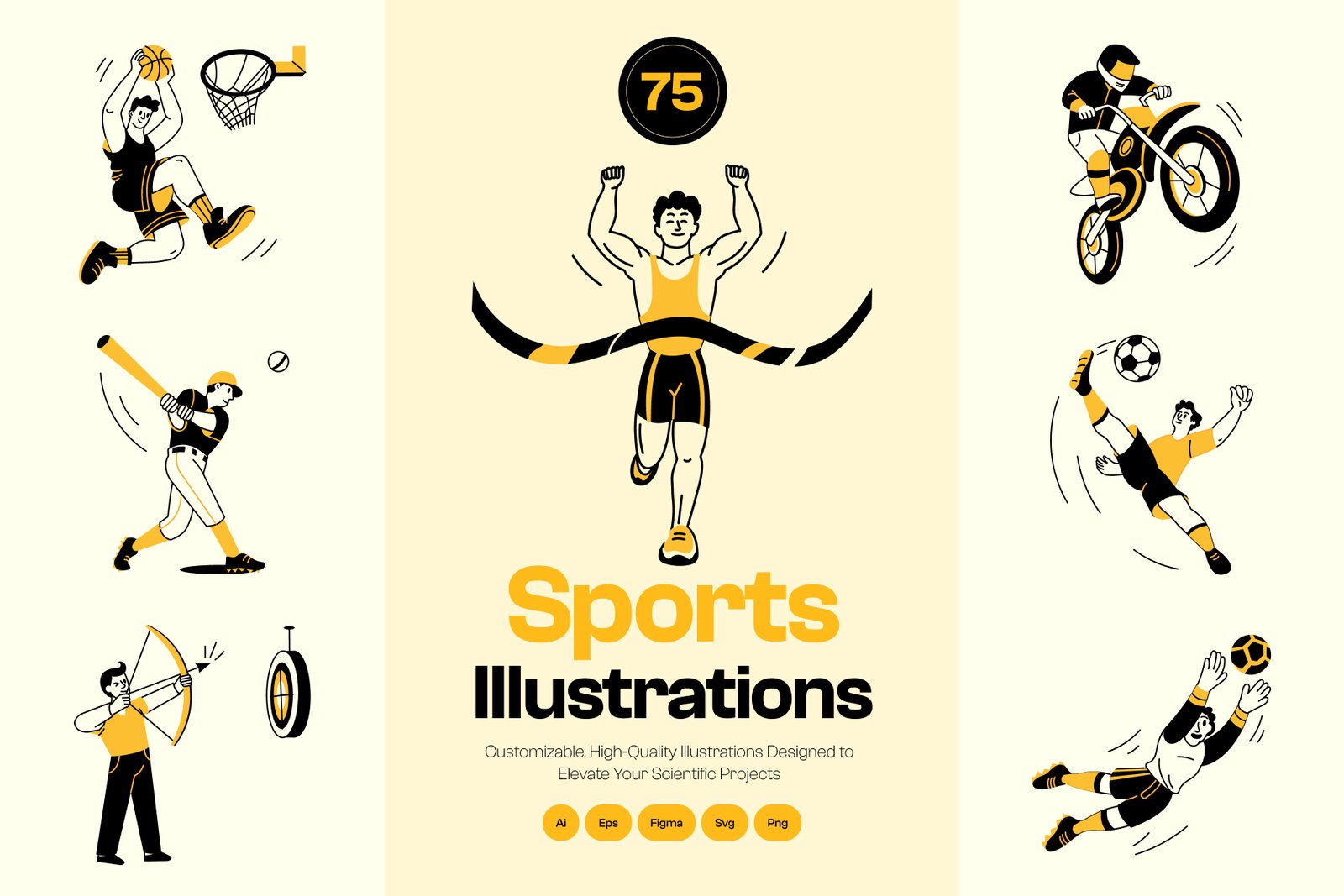 Sports Drawing Illustration Set