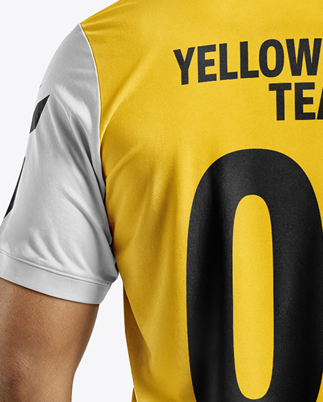 Soccer Player Wearing Jersey and Shorts Mockup