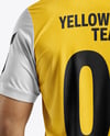 Soccer Player Wearing Jersey and Shorts Mockup