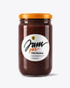 Clear Glass Jar with Fig Jam Mockup