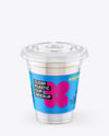 Clear Plastic Dessert Cup with Fork Mockup