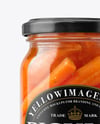 Glass Jar with Pickled Carrots Mockup
