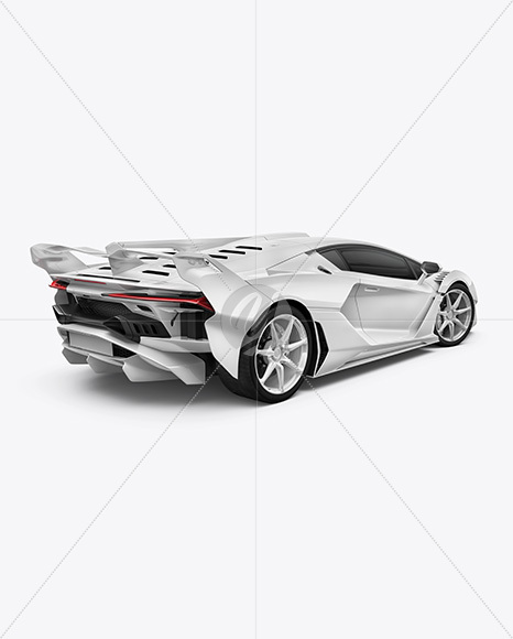 Sport Car Mockup - Back Half Side View
