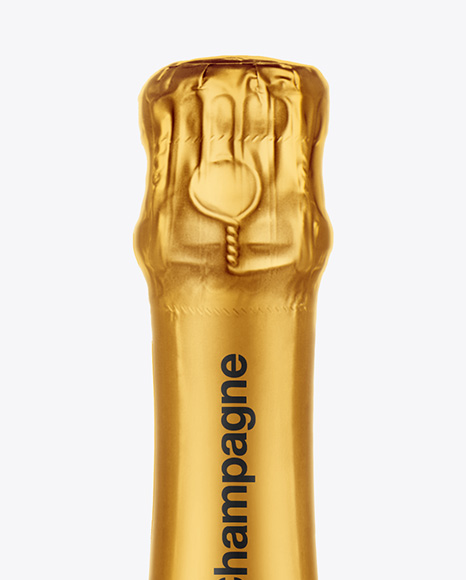 Clear Glass Red Champagne Bottle Mockup