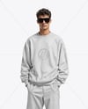 Man in Sunglasses Wearing an Oversize Sweatshirt Mockup