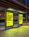 Bus Stop with Posters Mockup