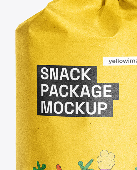 Kraft Round Snack Package Mockup