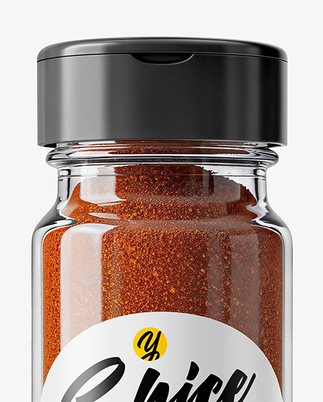 Spice Glass Jar with Smoked Paprika Mockup