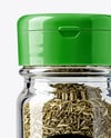 Clear Glass Spice Jar with Thyme Mockup