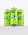 Three Glossy Cans Mockup