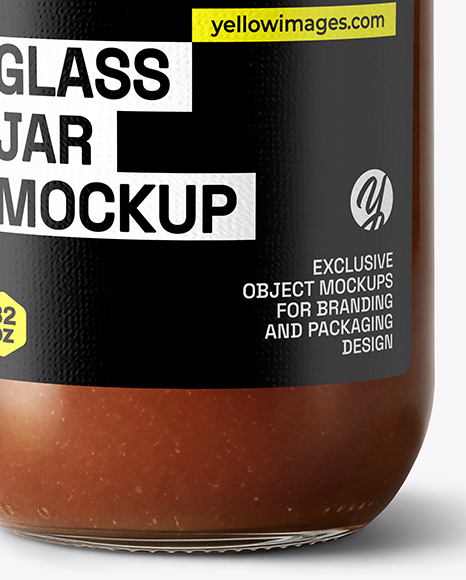 Glass Jar with Beef Bone Broth Mockup