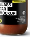 Glass Jar with Beef Bone Broth Mockup