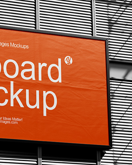 Street Billboard on a Wall Mockup